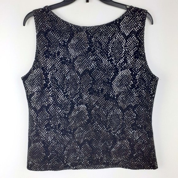 Snakeskin pattern 2-Pc blouse and velor pant set. Signature Robbie Bee - Picture 3 of 8